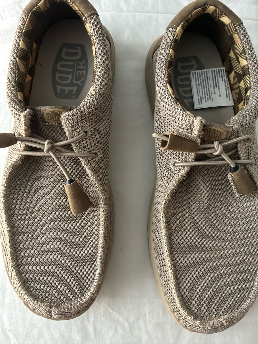 Hey Dude Beige Knit Slip-On Loafers brand new